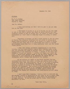 [Letter from I. H. Kempner to William M. Nathan, December 26, 1945]