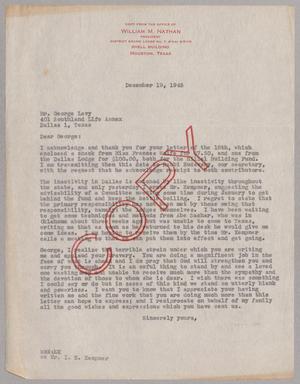 [Copy of letter from William M. Nathan to George A. Levy, December 19, 1945]