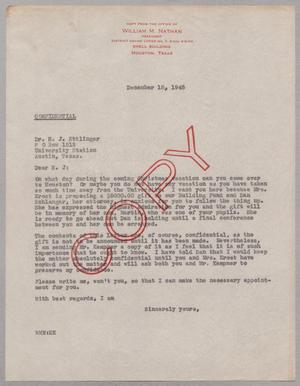 [Copy of letter from William M. Nathan to Dr. Hyman J. Ettlinger, December 18, 1945]