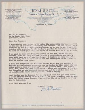 [Letter from William M. Nathan to I. H. Kempner, December 4, 1948]