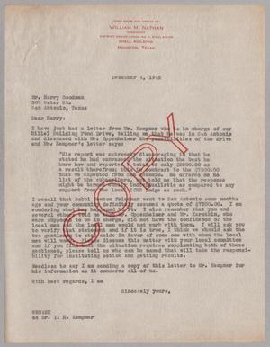 [Copy of letter from William M. Nathan to Harry Goodman, December 4, 1945]
