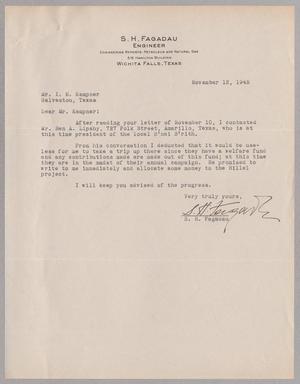 [Letter from S. H. Fagadau to I. H. Kempner, November 12, 1945]