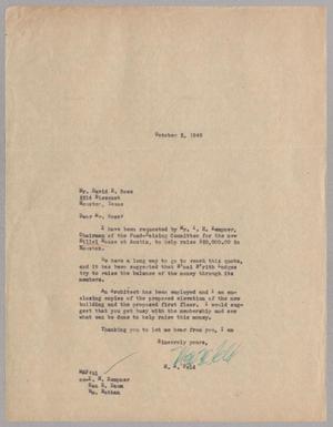 [Letter from Mose M. Feld to David E. Rose, October 2, 1945]