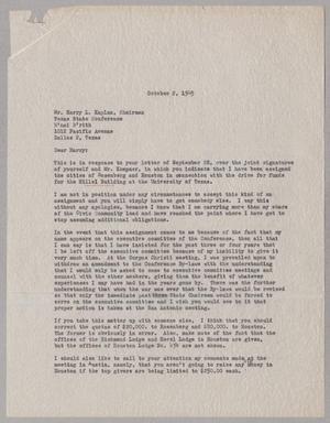 [Letter from M. N. Dannenbaum to Harry Kaplan, October 2, 1945]