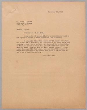 [Letter from I. H. Kempner to Harry L. Kaplan, September 20, 1945]
