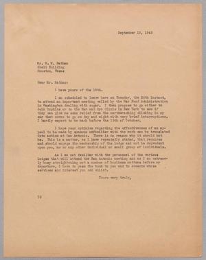 [Letter from I. H. Kempner to William M. Nathan, September 19, 1945]