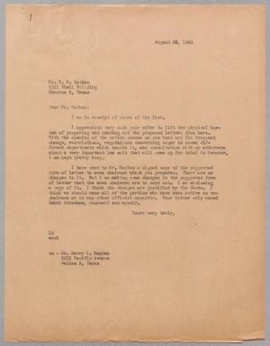 [Letter from I. H. Kempner to William M. Nathan, August 22, 1945]