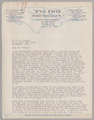[Letter from William N. Nathan to I. H. Kempner, August 21, 1945]