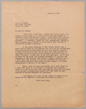 [Letter from I. H. Kempner to William M. Nathan, August 11, 1945]