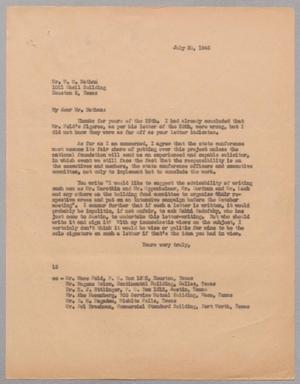 [Letter from I. H. Kempner to William M. Nathan, July 30, 1945]