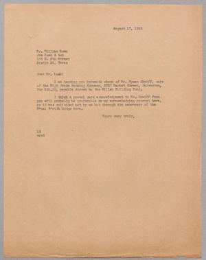 [Letter from I. H. Kempner to William Koen, August 17, 1945]