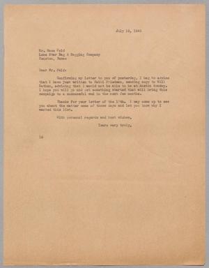 [Letter from I. H. Kempner to Mose M. Feld, July 19, 1945]