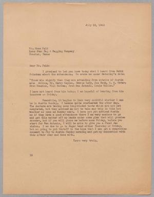 [Letter from I. H. Kempner to Mose Feld, July 18, 1945]