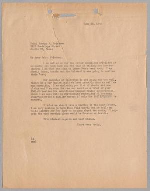 [Letter from I. H. Kempner to Rabbi Newton J. Friedman, June 26, 1945]