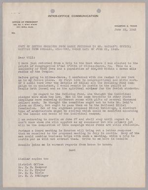 [Letter from Rabbi Newton J. Friedman to William M. Nathan, June 22, 1945]