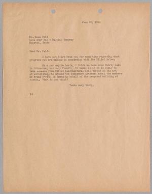 [Letter from I. H. Kempner to Mose M. Feld, June 20, 1945]