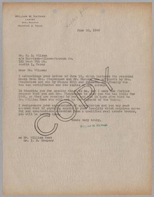 [Copy of Letter from William M. Nathan to C. D. Wilson, June 20, 1945]