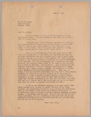 [Letter from I. H. Kempner to William M. Nathan, June 4, 1945]