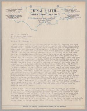 [Letter from William M. Nathan to I. H. Kempner, June 1, 1945]