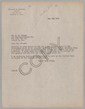 [Copy of Letter from William M. Nathan to C. D. Wilson, May 29, 1945]