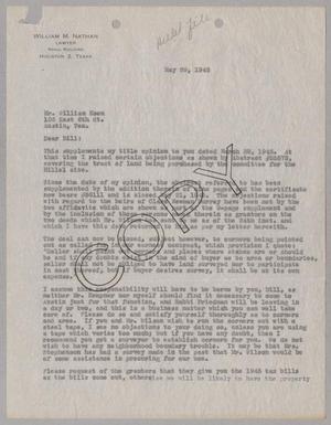 [Copy of Letter from William M. Nathan to William Koen, May 29, 1945]