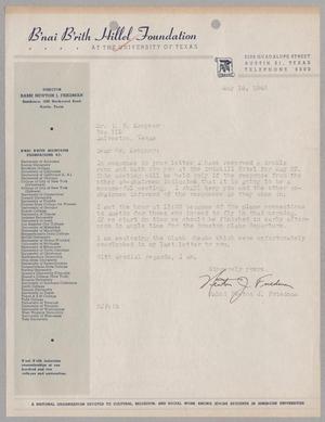 [Letter from Rabbi Newton J. Friedman to I. H. Kempner, May 16, 1945]