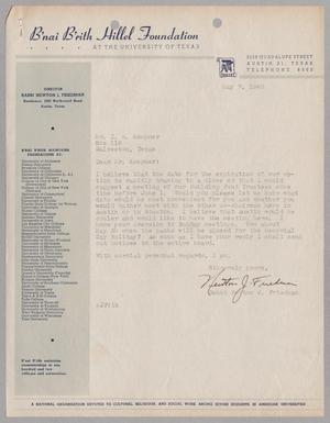 [Letter from Rabbi Newton J. Friedman to I. H. Kempner, May 7, 1945]