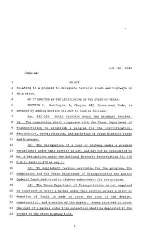 81st Texas Legislature, Regular Session, House Bill 2642, Chapter 685