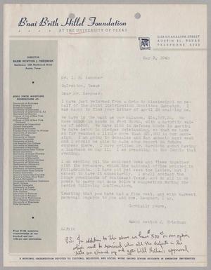 [Letter from Rabbi Newton J. Friedman to I. H. Kempner, May 3, 1945]