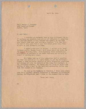 [Letter from I. H. Kempner to Rabbi Newton J. Friedman, April 28, 1945]