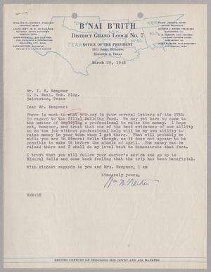 Primary view of object titled '[Letter from William M. Nathan to I. H. Kempner, March 28, 1945'.