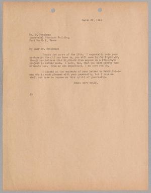 [Letter from I. H. Kempner to Sol Brachman, March 22, 1945]