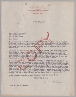 [Copy of letter from William M. Nathan to Rabbi Newton J. Friedman, March 13, 1945]