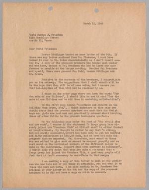 [Letter from I. H. Kempner to Rabbi Newton J. Friedman, March 12, 1945]