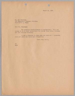 [Letter from I. H. Kempner to Sol Brachman, March 12, 1945]