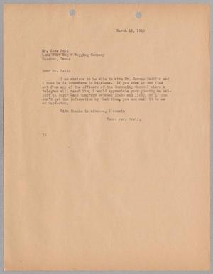 [Letter from I. H. Kempner to Mose M. Feld, March 12, 1945]