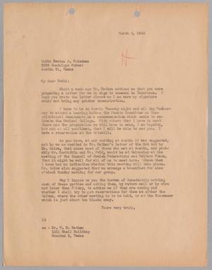 [Letter from I. H. Kempner to Rabbi Newton J. Friedman, March 5, 1945]