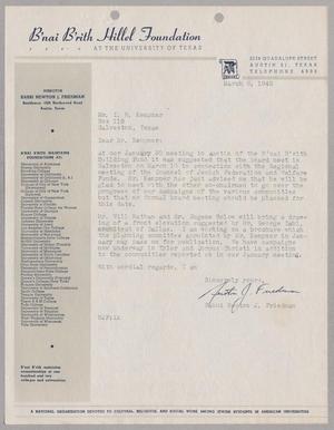 [Letter from Rabbi Newton J. Friedman to I. H. Kempner, March 6, 1945]