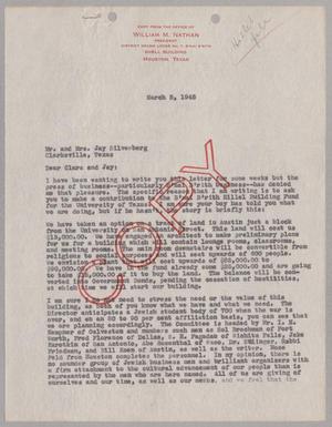 [Copy of letter from William M. Nathan to Mr. and Mrs. Jay Silverberg, March 5, 1945]