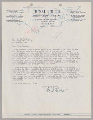 [Letter from Wiliam M. Nathan to I. H. Kempner, March 3, 1945]