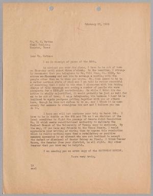 [Letter from I. H. Kempner to William M. Nathan, February 27, 1945]