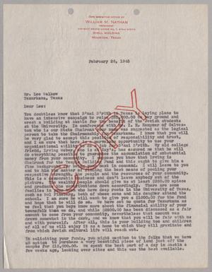 Primary view of object titled '[Copy of letter from William M. Nathan to Leo Walkow, February 26, 1945]'.
