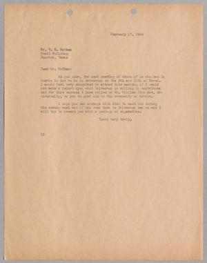 [Letter from I. H. Kempner to William M. Nathan, February 17, 1945]