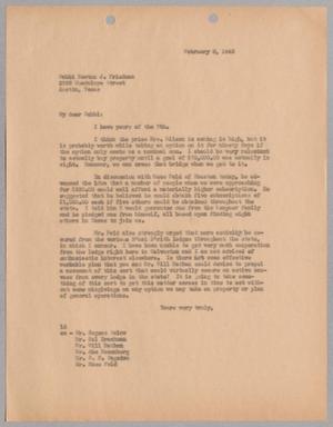 [Letter from I. H. Kempner to Rabbi Newton J. Friedman, February 8, 1945]