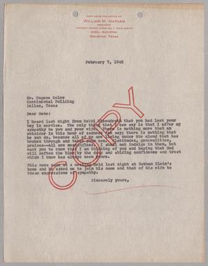 [Copy of letter from William M. Nathan to Eugene M. Solow, February 7, 1945]