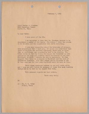[Letter from I. H. Kempner to Rabbi Newton J. Friedman, February 7, 1945]