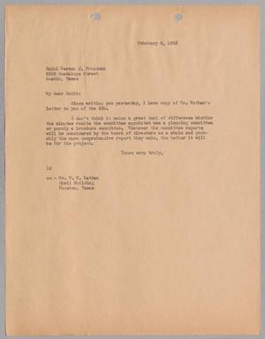 [Letter from I. H. Kempner to Rabbi Newton J. Friedman, February 5, 1945]