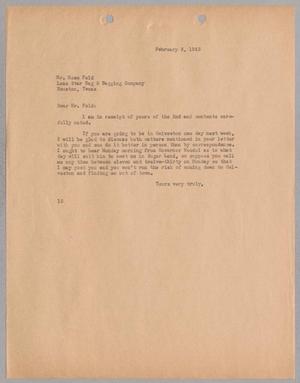 [Letter from I. H. Kempner to Mose M. Feld, February 3, 1945]