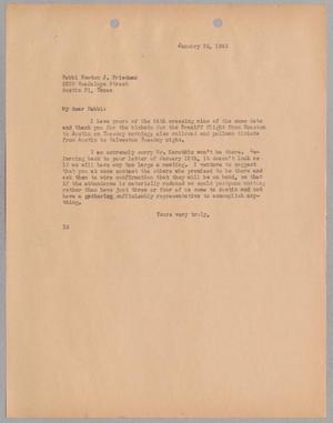 [Letter from I. H. Kempner to Rabbi Newton J. Friedman, January 25, 1945]