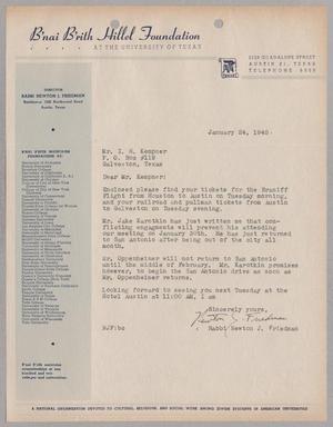 [Letter from Rabbi Newton J. Friedman to I. H. Kempner, January 24, 1945]